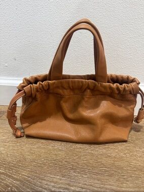 Madewell Caramel Leather Drawstring Shoulder Bag